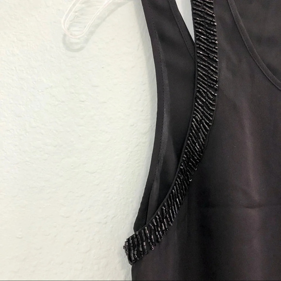 New Rebecca Minkoff Black Silk Mini Short Beaded Dress 0 - Picture 5 of 8